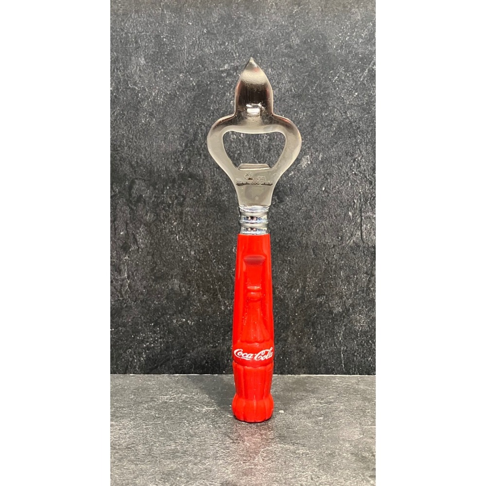 Vintage Coca-Cola Bottle Opener Gibson Stainless Steel Red Contour Bottle Handle